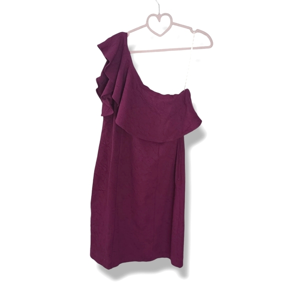 NWT LILLY PULITZER BORDEAUX ONE SHOULDER DRESS IN AMARENA CHERRY SIZE 12 $198 - Picture 5 of 11